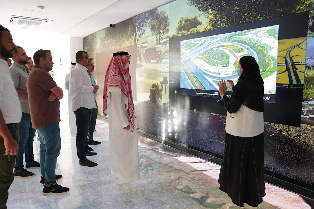 The exhibition showcasing details of the afforestation project in Qurtubah neighborhood is open for one week. (Supplied)