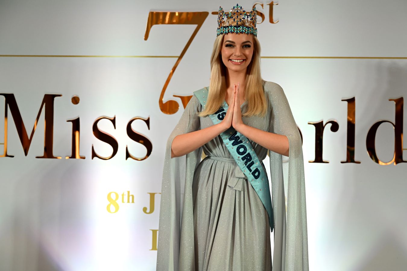 Miss World 2022 Karolina Bielawska from Poland. (AFP)