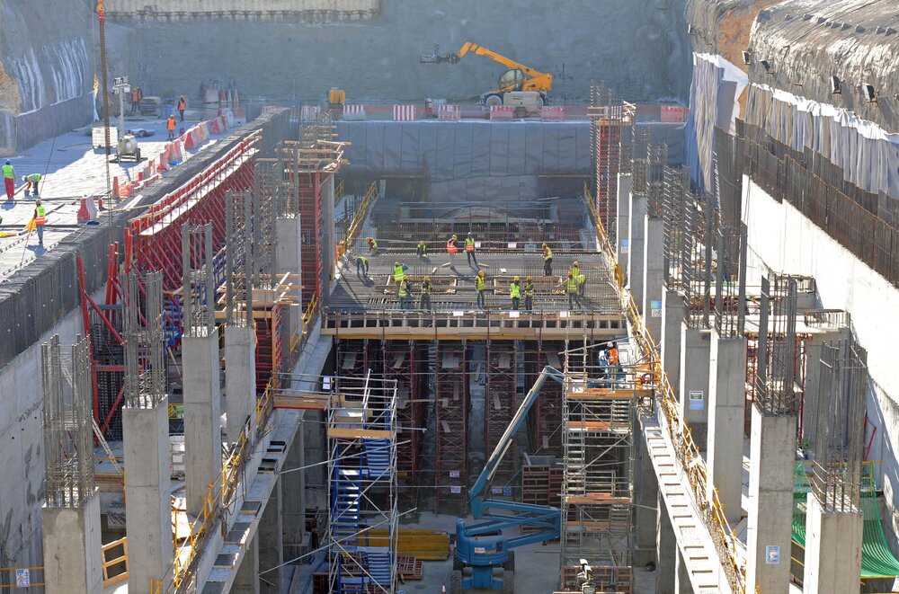 Part of the construction of the Riyadh metro main line is seen in the Saudi capital on Jan. 24, 2017. (AFP)