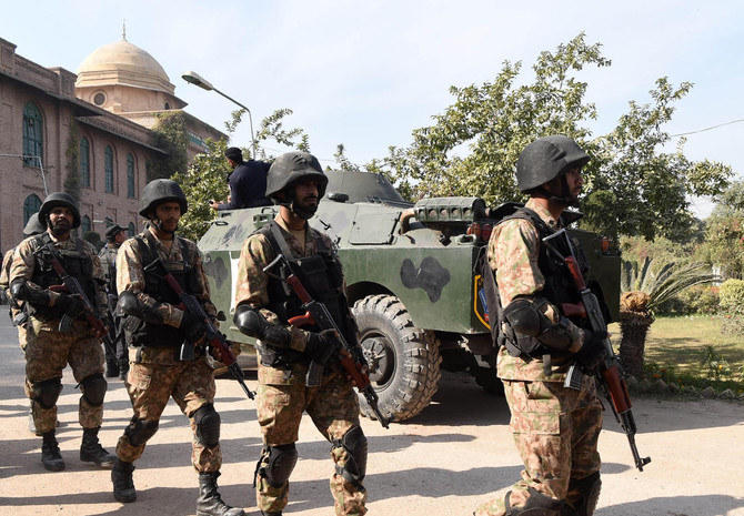 A file photo of Pakistani soldiers attending the scene of a Taliban attack in a military exercise. (File/AFP)
