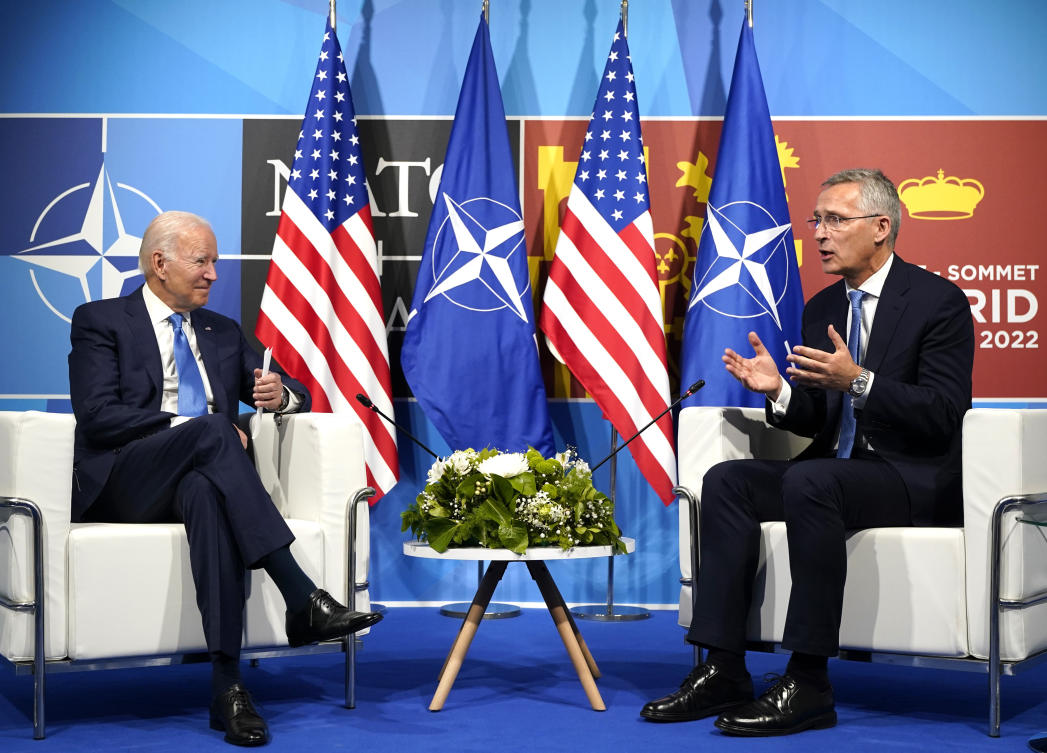 President Joe Biden is welcoming NATO Secretary-General Jens Stoltenberg to the White House as the competition to find his successor to lead the military alliance heats up. (AP)