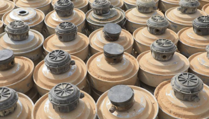 Masam, an ongoing Saudi project to clear land mines in Yemen, saw 1,339 devices planted by the Iran-backed Houthis dismantled in the first week of June. (@MasamProject)