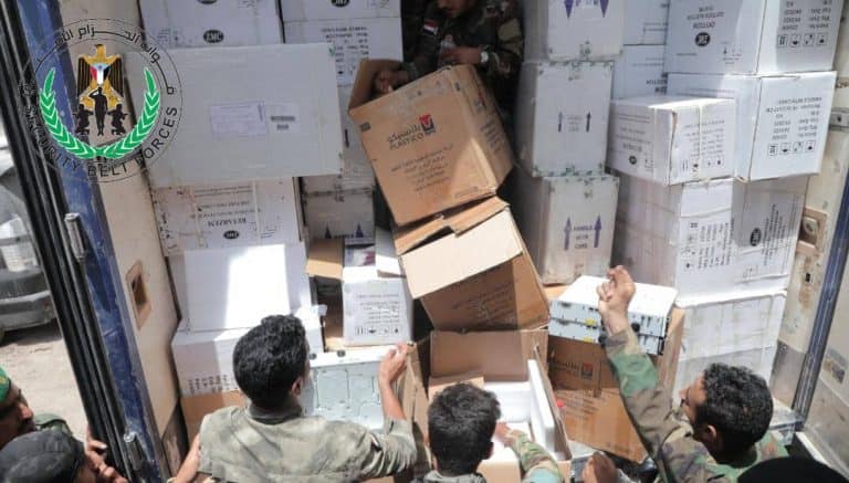 Aden security forces seized ‘modern’ communication equipment that guided drones and were hidden inside medical equipment. (Security Belt Forces Facebook page)