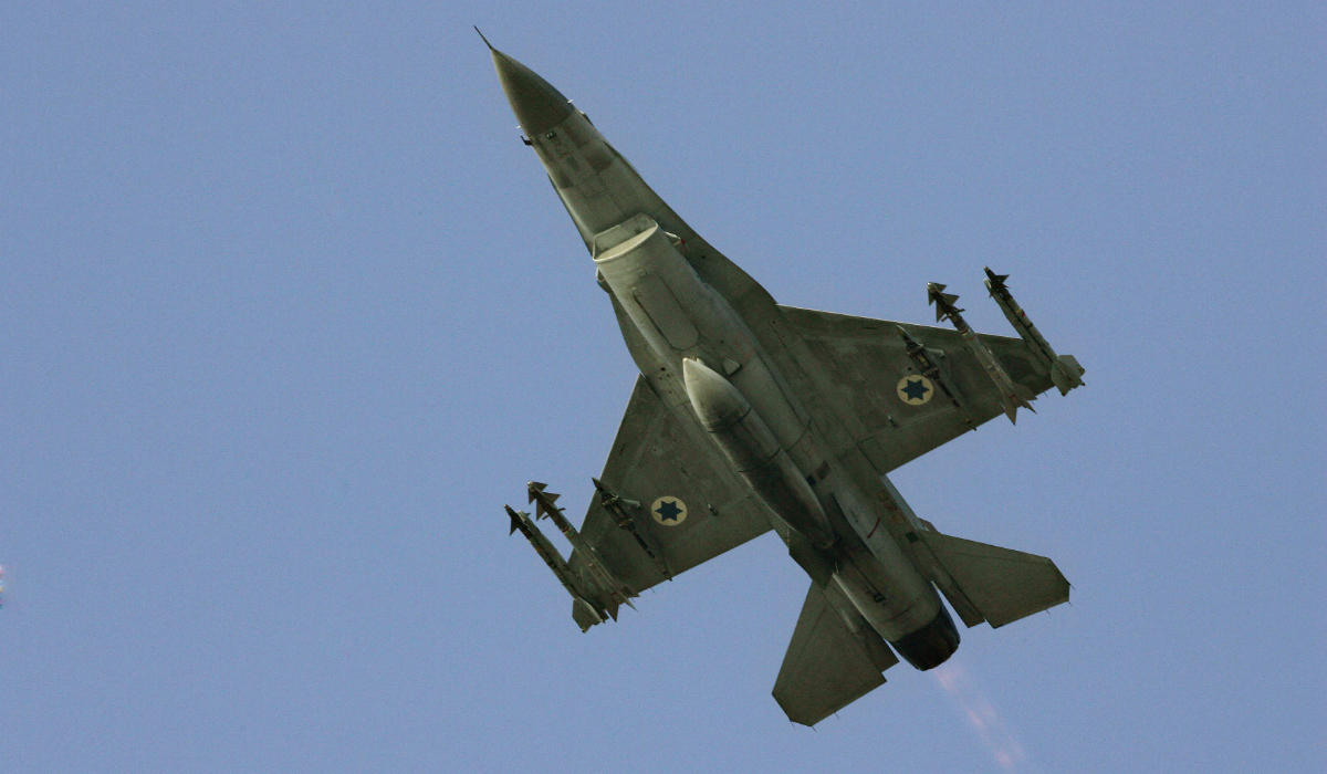 An Israeli F-16 warplane takes off to a mission in Lebanon from an air force base in northern Israel. (AP)