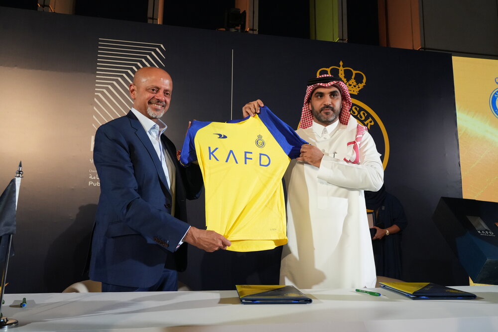 Al-Nassr, one of Saudi Arabia’s top football clubs, signs a platinum sponsorship with King Abdullah Financial District Development & Management Company (KAFD DMC) in Riyadh on June 15, 2023. (Supplied)