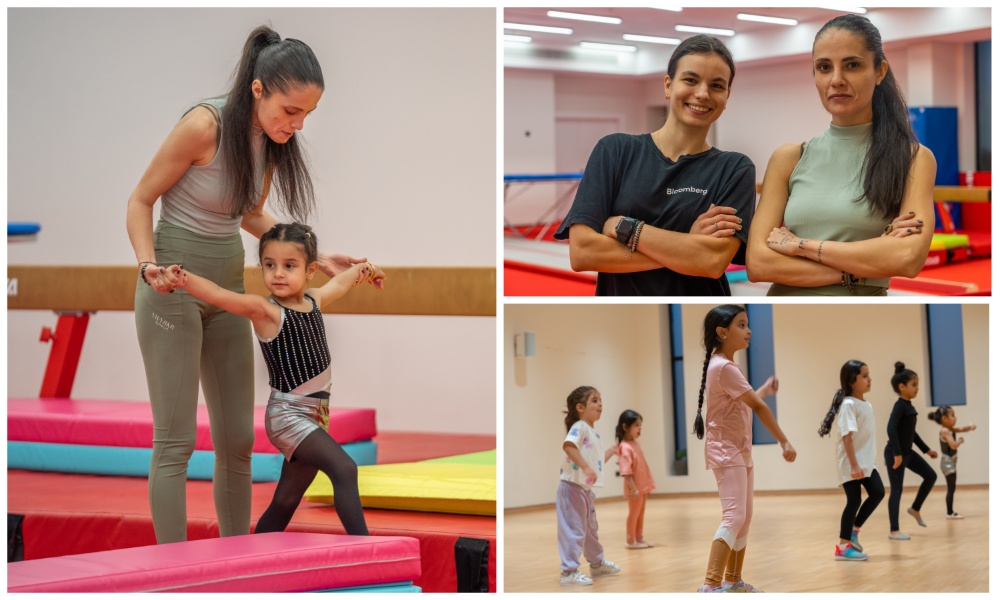 Coaches Ana-Maria Stolilova and Tanita Mircheva with young students in one of the Hip-Hop classes at KDC. (AN Photos/Huda Bashatah)