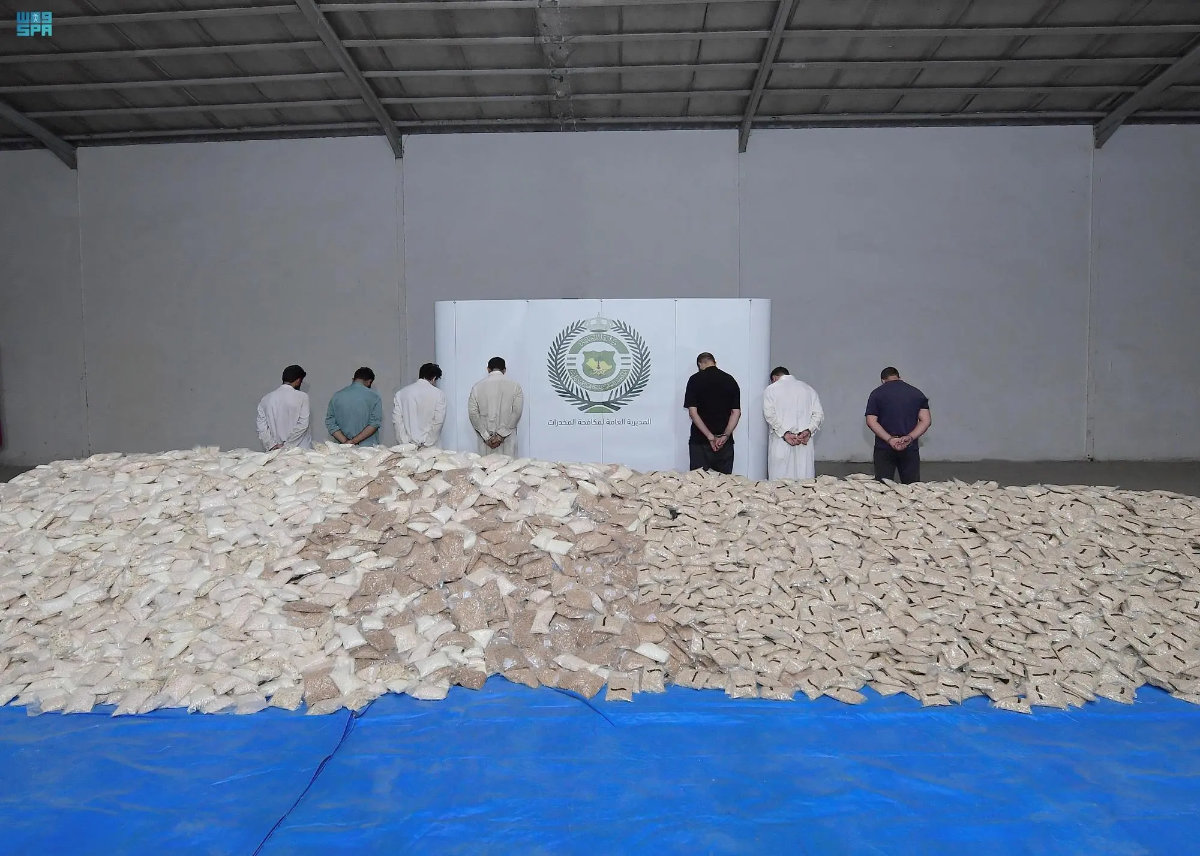 Saudi authorities arrest 8 in drug bust. As part of the Kingdom’s drug safety campaign, the General Directorate for Narcotics Control has created anti-drug programs. (SPA)