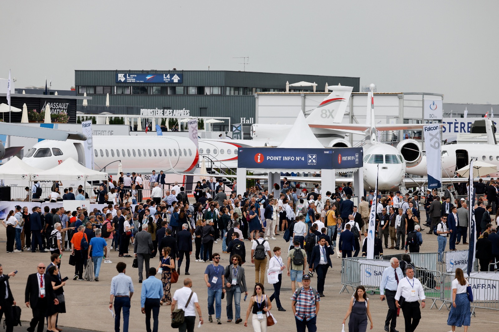 Visitors attend the International Paris Air Show at the Paris-Le Bourget Airport, France. Reuters