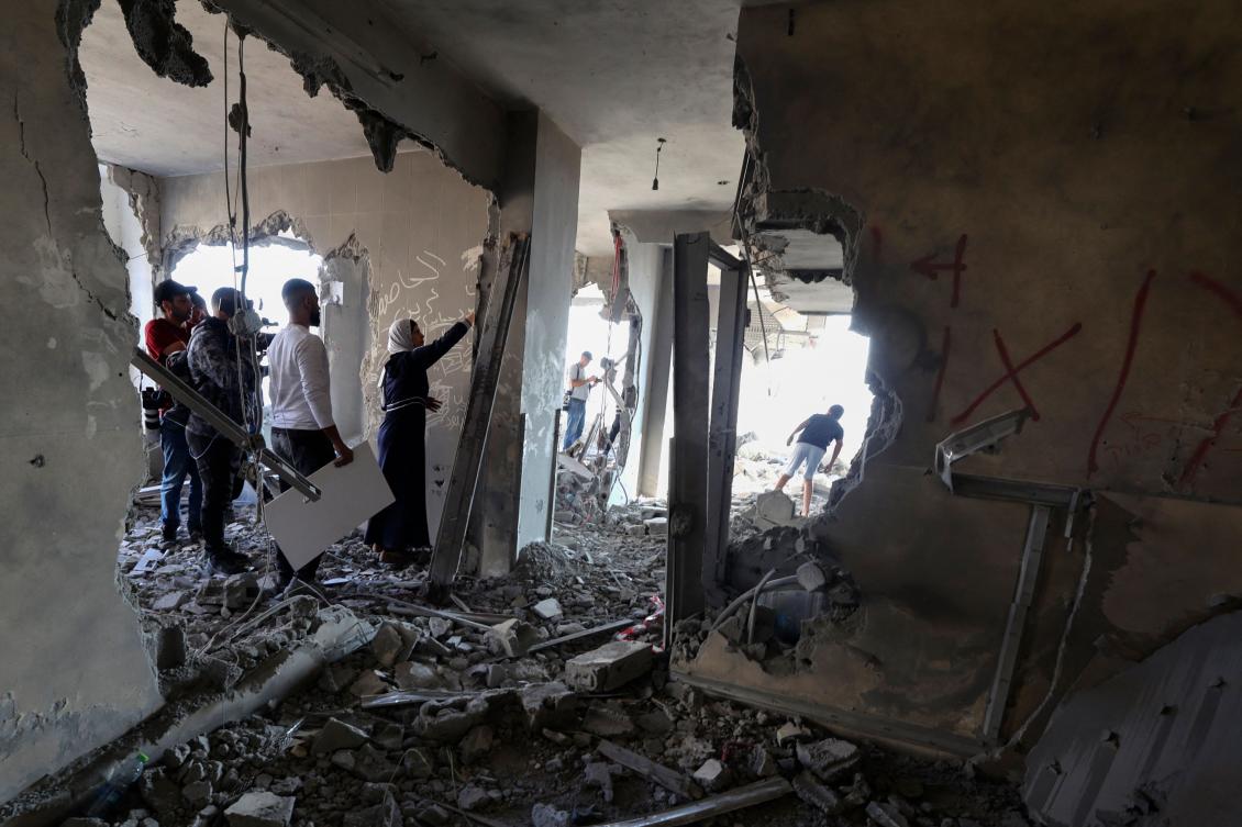 The destroyed house belongs to Kamal Jouri, one of two Palestinians suspected of killing SSgt. Ido Baruch in a drive-by shooting in the northern West Bank in October. (AFP)
