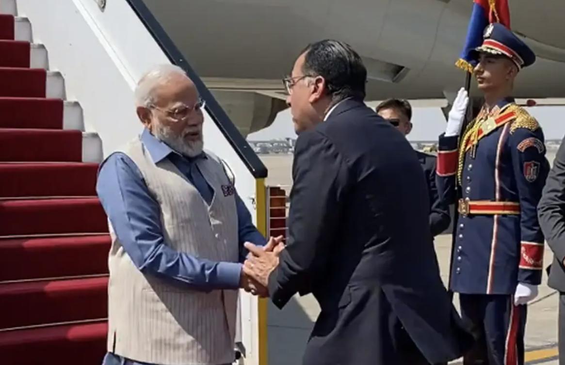 Indian Prime Minister Narendra Modi kicked off a two-day visit to Egypt on Saturday, a trip that underscores the growing ties between the two countries. (Screenshot/@ANI)