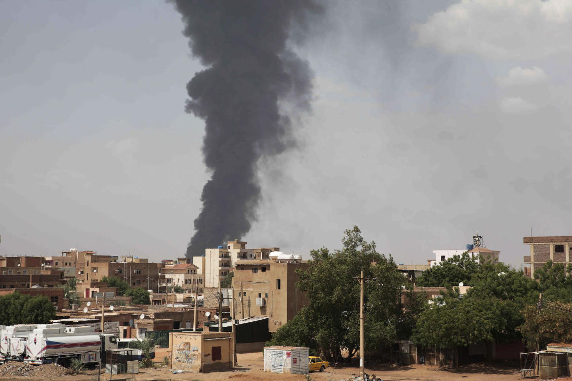 Smoke rises over Khartoum, Sudan, Thursday, June 8, 2023, as fighting between the Sudanese army and paramilitary Rapid Support Forces continues. (File/AP)