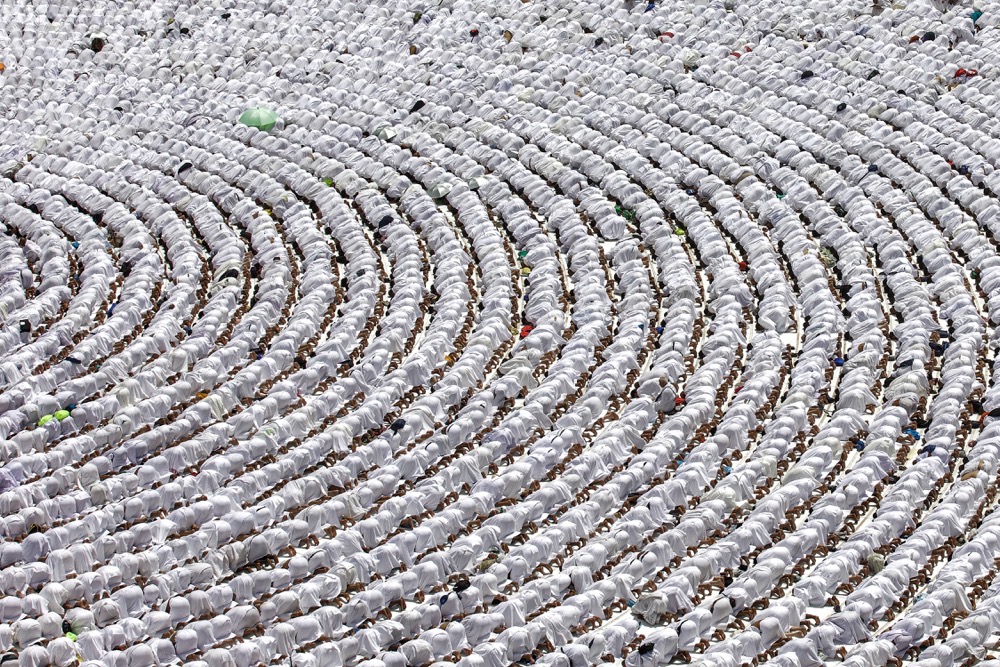 Worshippers pray at Makkah’s Grand Mosque, Islam’s holiest site. The Hajj pilgrimage is among the five pillars of Islam and must be undertaken by all Muslims with the means at least once in their lives. (AFP)