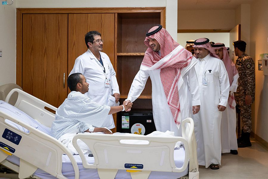 Prince Abdulaziz was accompanied by Deputy Interior Minister Nasser Al-Dawood and other key Saudi officials during the tour (SPA)