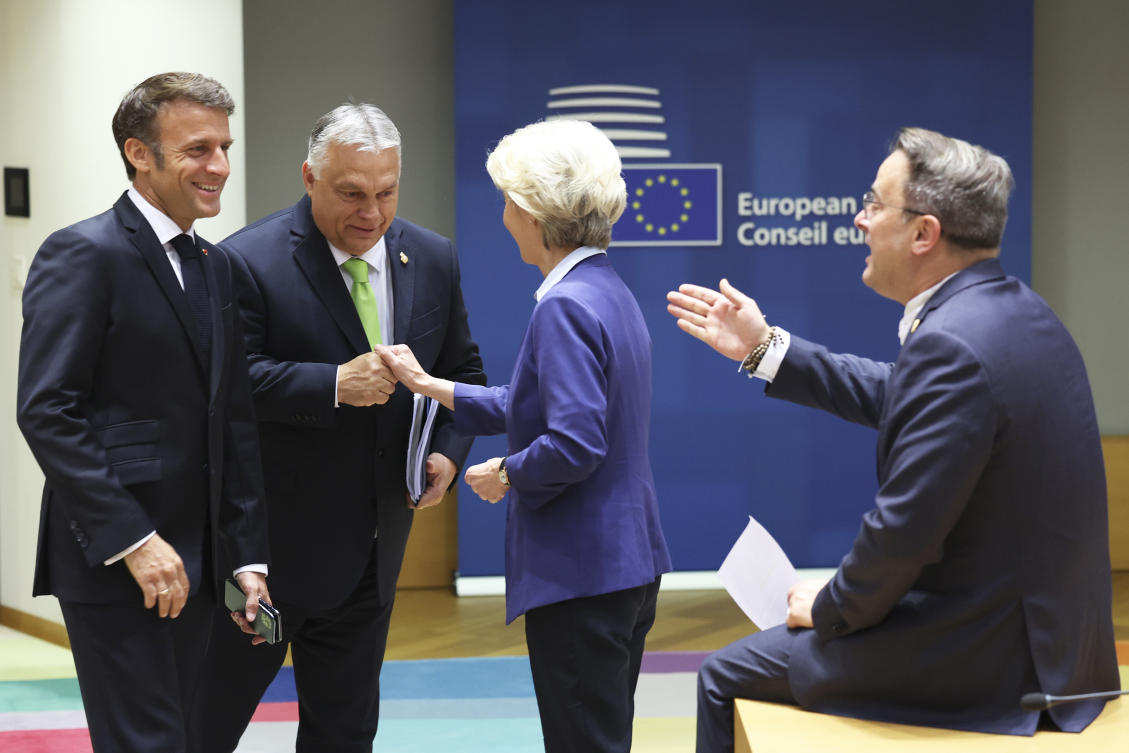European Union leaders on Friday resumed migration talks for a second day as Poland and Hungary continued to block progress. (AP)