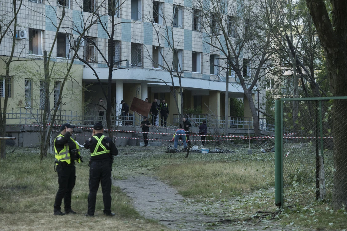 Russia’s air attack on Kyiv early Thursday brought fresh terror to the city after a week of strikes. (AP)