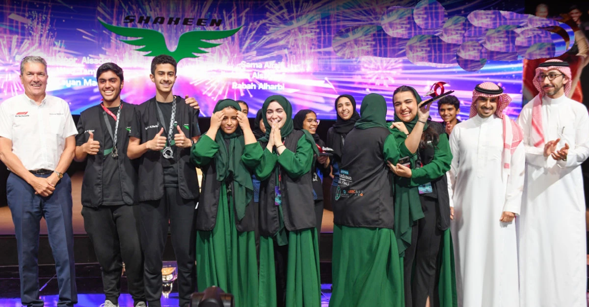 Shaheen, a team of students from Dhahran, won first place at Saudi Arabia’s first F1 in Schools national finals and will be heading to Singapore, along with teams Oryx and Abiyya, in September for the world finals event. (Supplied)