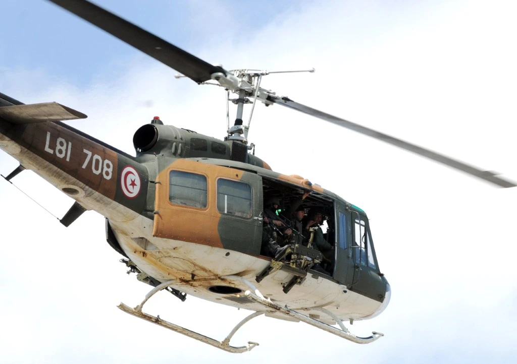 File photo of a Tunisian security force helicopter. (AFP)