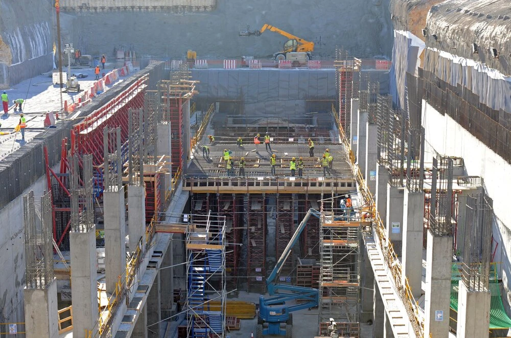 Part of the construction of the Riyadh metro main line is seen in the Saudi capital on Jan. 24, 2017. (AFP)