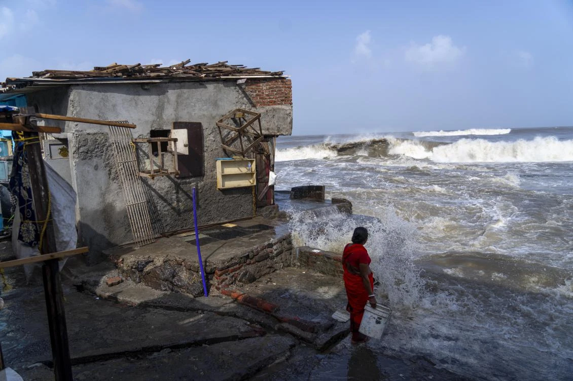 Authorities in Gujarat have warned as many as 1.6 million people are likely to be affected in their state, and heavy winds and rains ahead of its arrival have already killed three people. (AP)