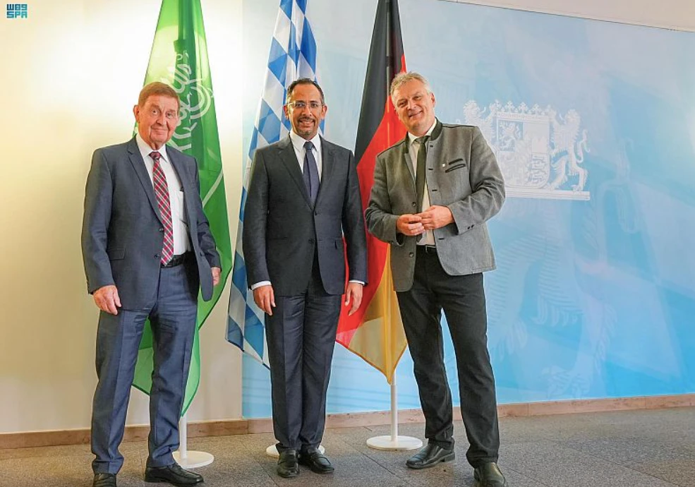 Saudi Minister of Industry and Mineral Resources Bandar Alkhorayef held talks with Roland Weigert, vice minister in the Bavarian Ministry of Economic Affairs, Regional Development and Energy (SPA)