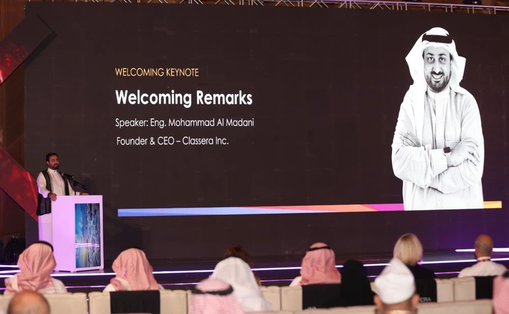 Mohammad Almadani, CEO of Classera, speaking at InnoXera Global EdTech Summit 2023 in Riyadh. (Supplied)