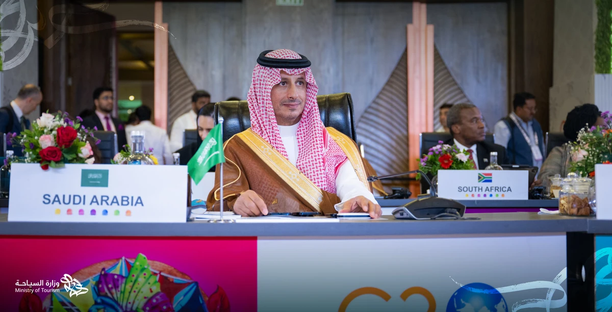 Saudi tourism minister Ahmed Al-Khateeb in the G20 Tourism Ministerial Meeting in Goa, India. (Twitter/@Saudi_MT)