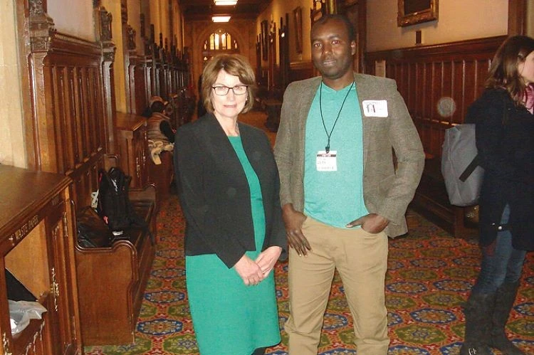 Alhussein Ahmed with former MP for Liverpool Riverside Louise Ellman. (Twitter Photo)
