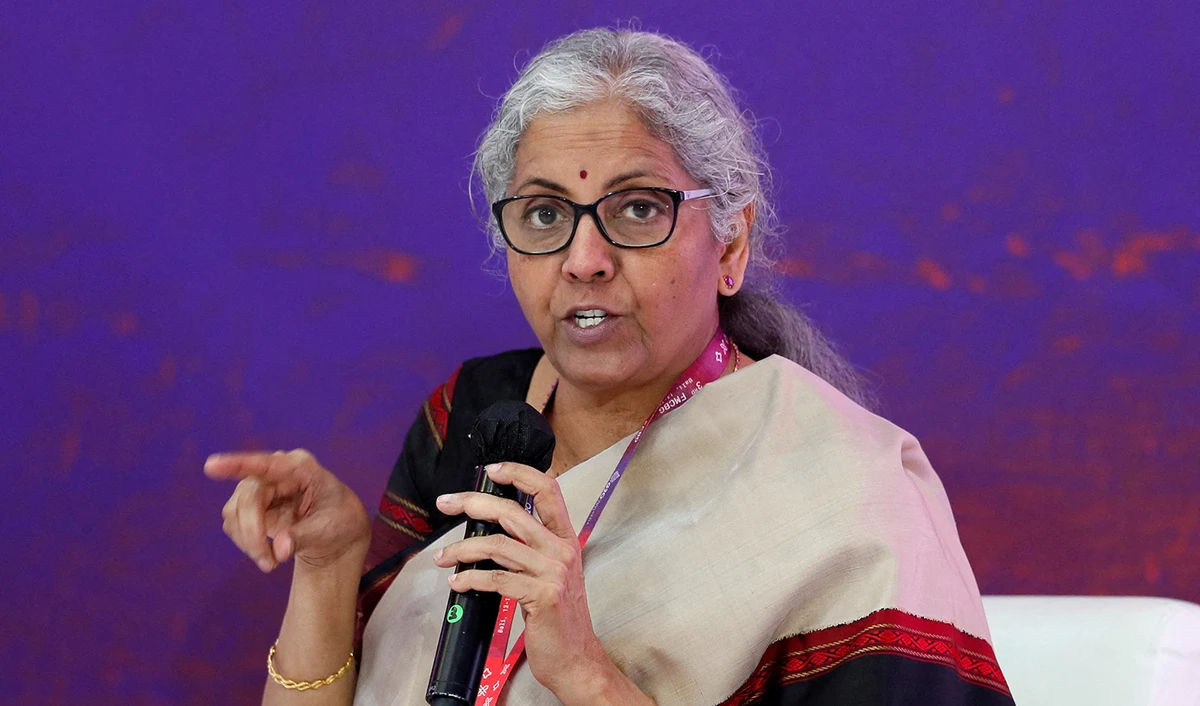 Indian Finance Minister Nirmala Sitharaman speaks during a side event on the G20 Finance Ministers and Central Bank Governors Meeting in Nusa Dua, Bali, Indonesia, 14 July 2022. (REUTERS/File)