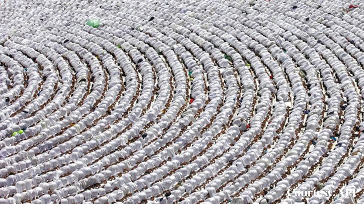 Worshippers pray at Makkah’s Grand Mosque, Islam’s holiest site. The Hajj pilgrimage is among the five pillars of Islam and must be undertaken by all Muslims with the means at least once in their lives. (AFP)