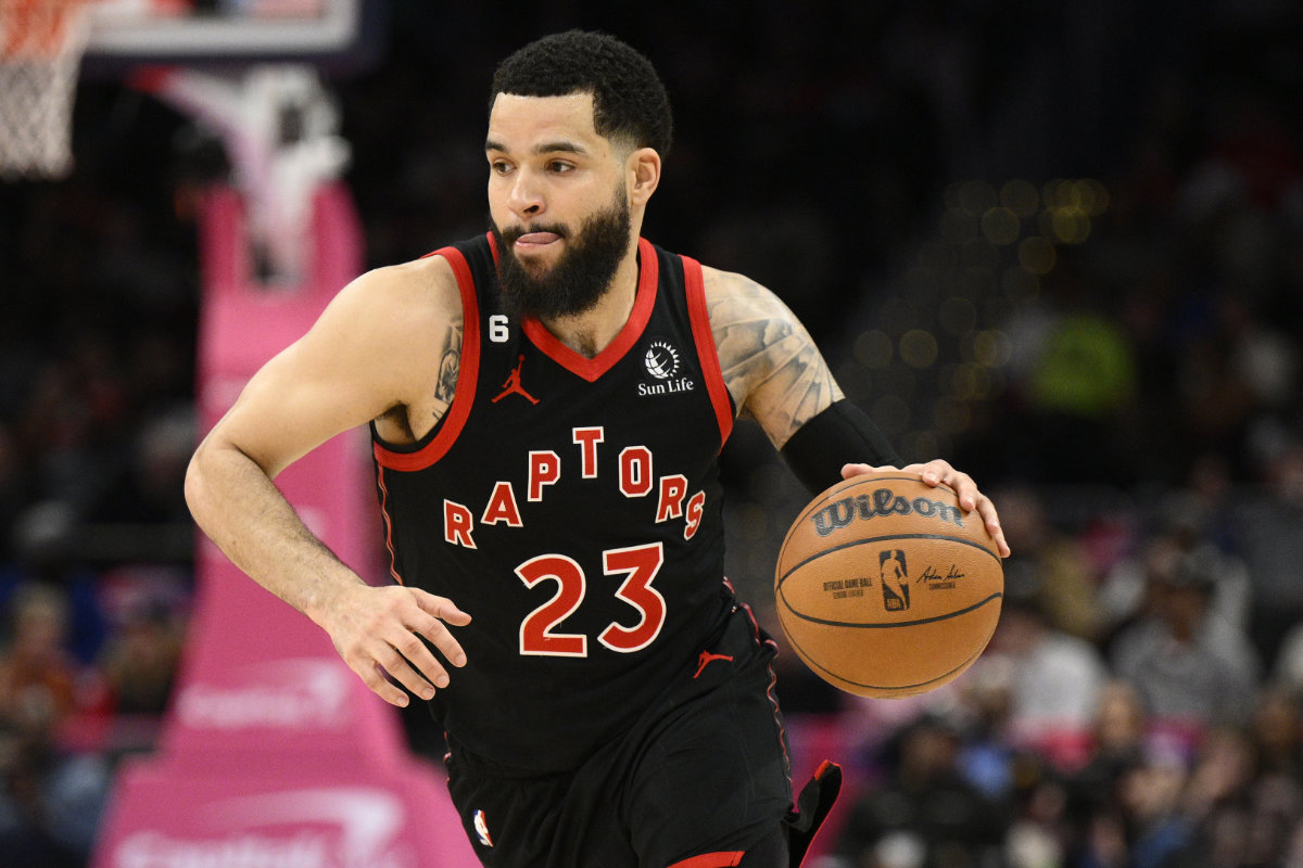 Toronto Raptors guard Fred VanVleet during the second half of an NBA game against the Washington Wizards on March 2, 2023. On Friday, VanVleet agreed to a three-year, $130 million deal to join the Houston Rockets. (AP/File Photo))