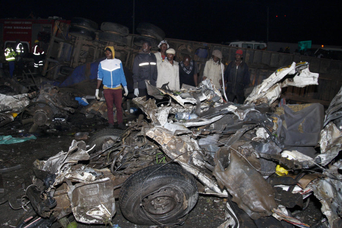 Witnesses quoted by local media said the truck veered off the major highway in western Kenya and hit several vehicles before hitting pedestrians and traders. (AP)