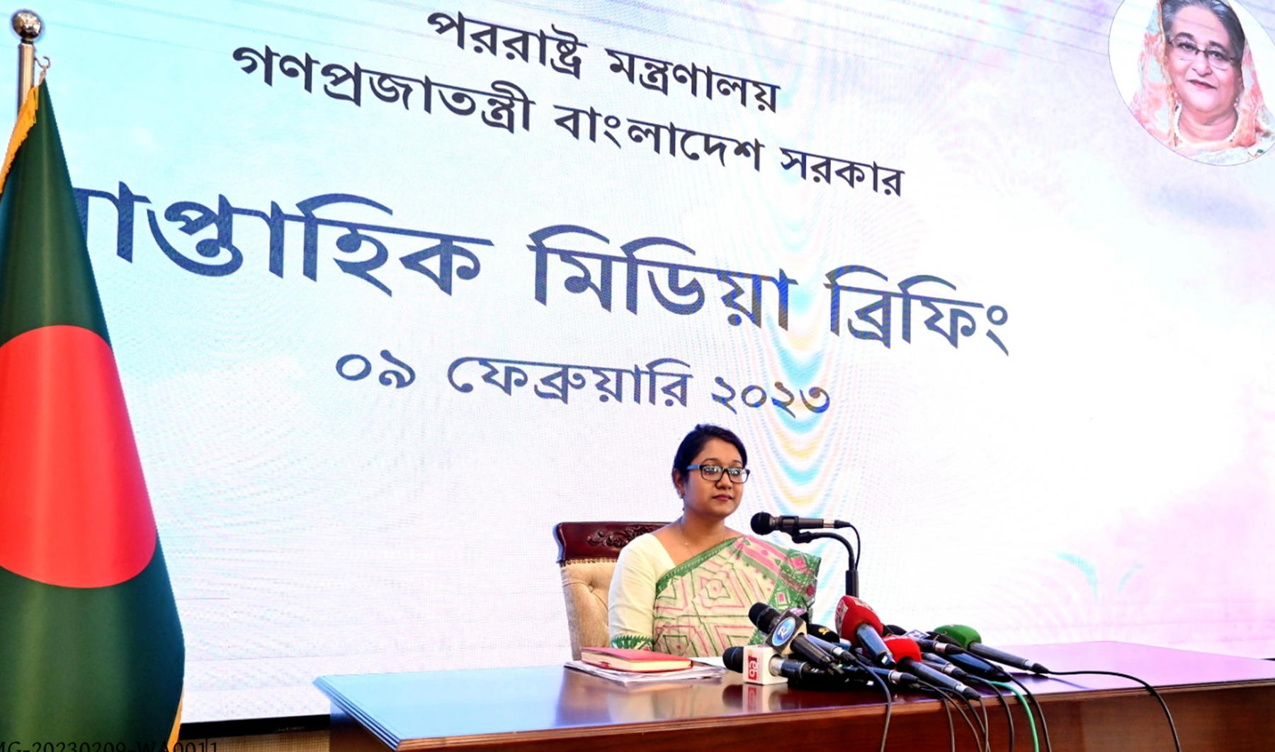 Director General and Spokesperson of the Ministry of Foreign Affairs of Bangladesh is addressing a press conference in Dhaka on February 9, 2023. (Photo courtesy: Ministry of Foreign Affairs, Bangladesh/File)