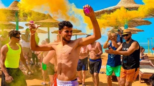 More than 6,000 tourists, many from European countries, joined in celebrations to launch a “color festival” on the beaches of Marsa Alam in Egypt. (Supplied)