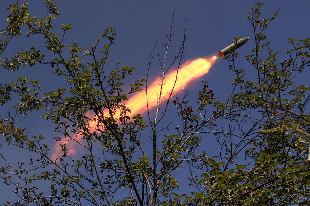 Ukrainian servicemen fire a RAK-SA-12 small multiple launch rocket system towards Russian troops near the front line town of Bakhmut, amid Russia's attack on Ukraine, in Donetsk region, Ukraine July 10, 2023. (REUTERS)