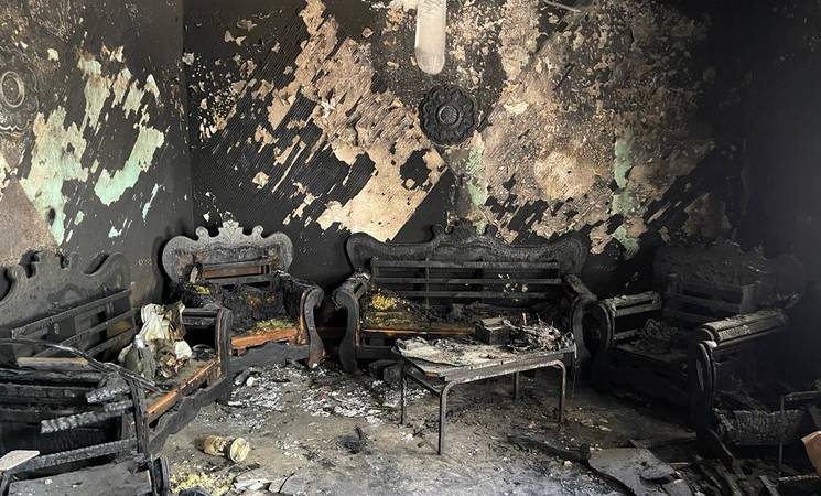 Damage to a house in the Jenin Refugee Camp from the Israeli military operation between July 3-5. (UNRWA)