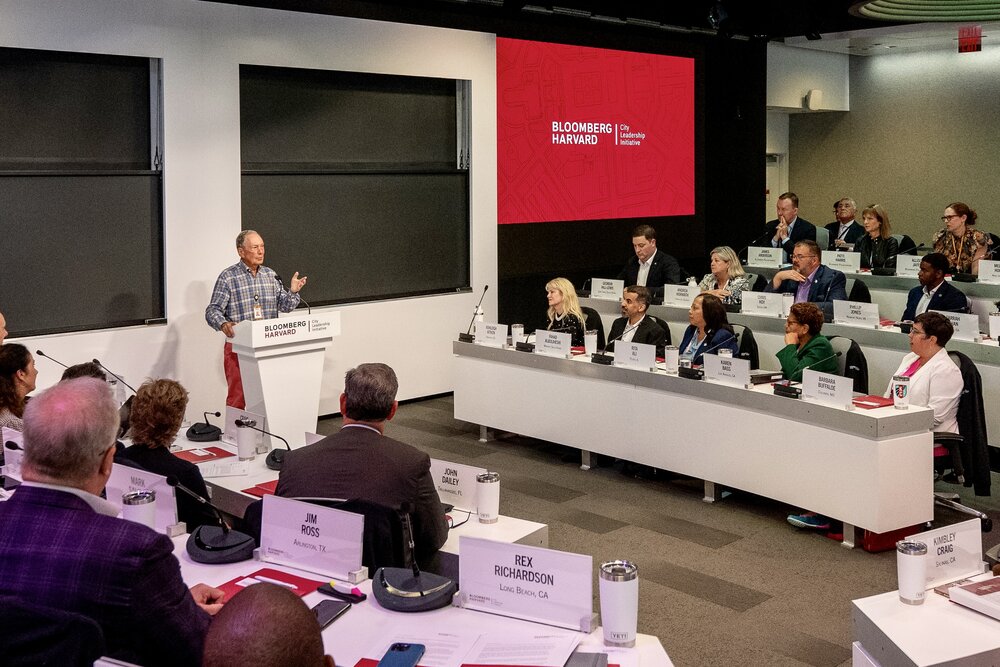 Michael R. Bloomberg and Bloomberg Philanthropies host the Bloomberg Harvard City Leadership Initiative Mayors Programming at 731 Lexington Ave, New York, Sunday, July 16, 2023 (Photo by Craig Warga)