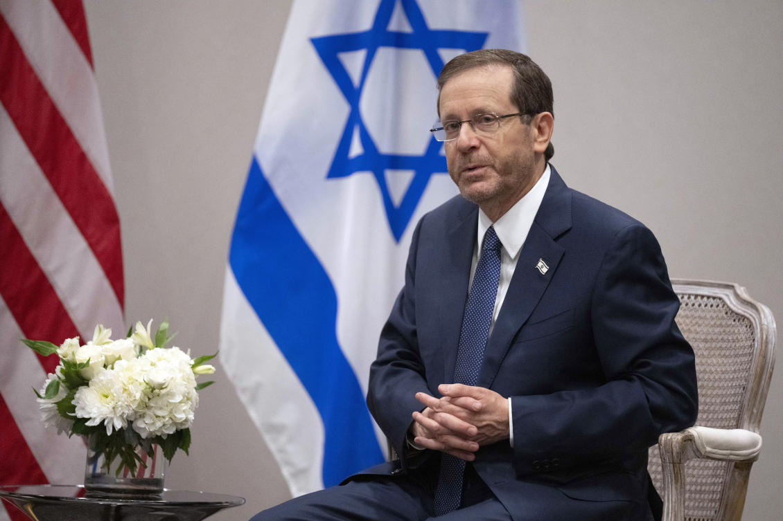 Herzog’s speech will mark modern Israel’s celebration of its 75th year. (AP)