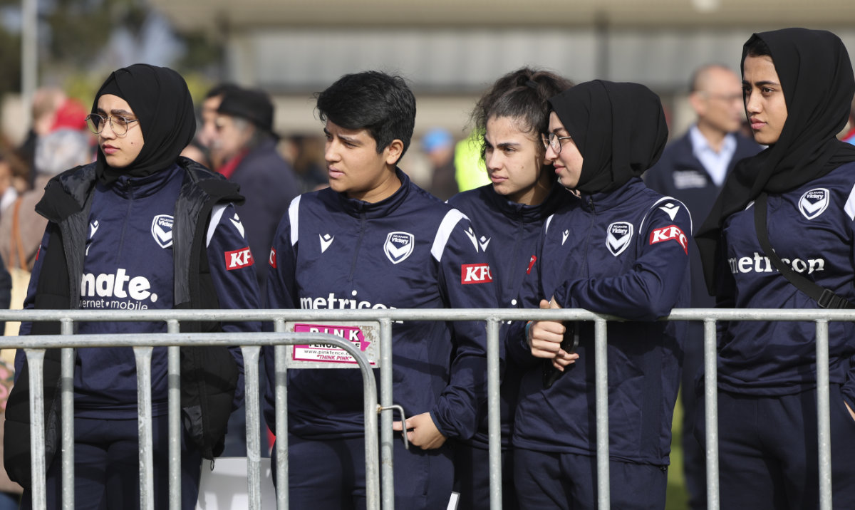 Afghan players watch Morocco’s team practice for Women’s World Cup, hoping to get their chance