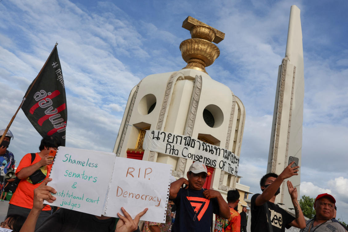 Activists are planning more gatherings and have asked people to wear black to protest what they see as rules stacked against Thailand’s election winners. (Reuters)