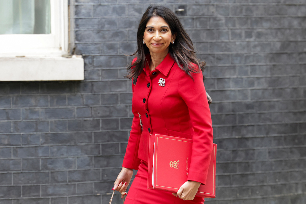 Home Secretary Suella Braverman has warned that terrorists operating in the UK are becoming ‘increasingly unpredictable.’ (AFP)