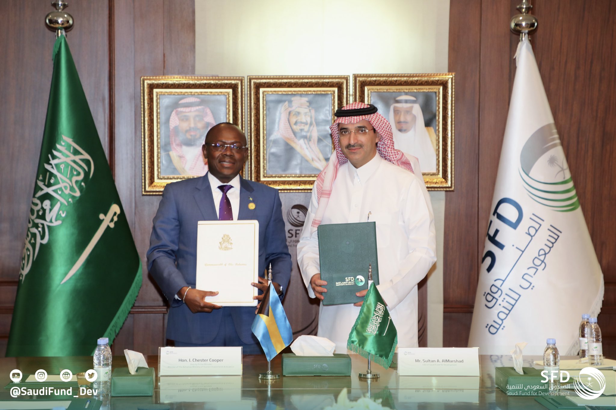 Sultan Al-Marshad with Isacc Chester Cooper. (Saudi Fund for Development)