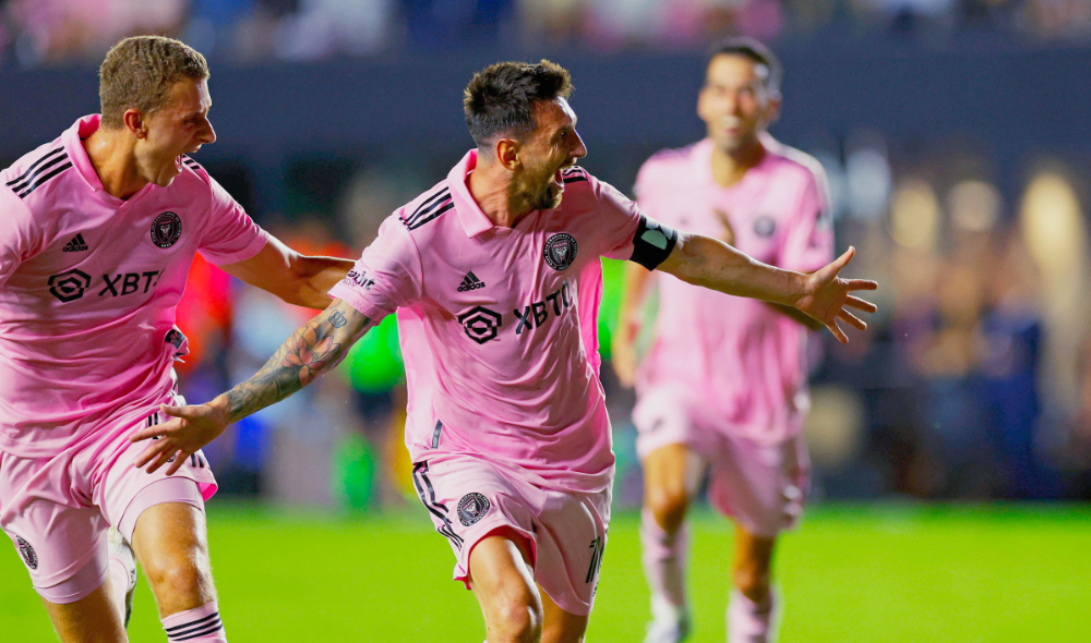 Messi celebrates after scoring the winning goal. (Getty Images/AFP)