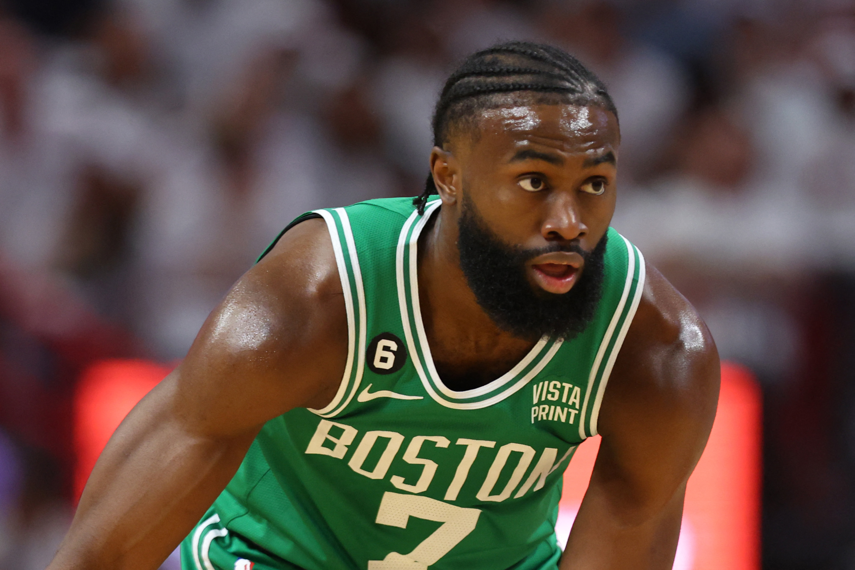 Jaylen Brown will remain with the Boston Celtics after agreeing to a record-breaking $304 million five-year contract extension, US media reports said. (File/AFP)