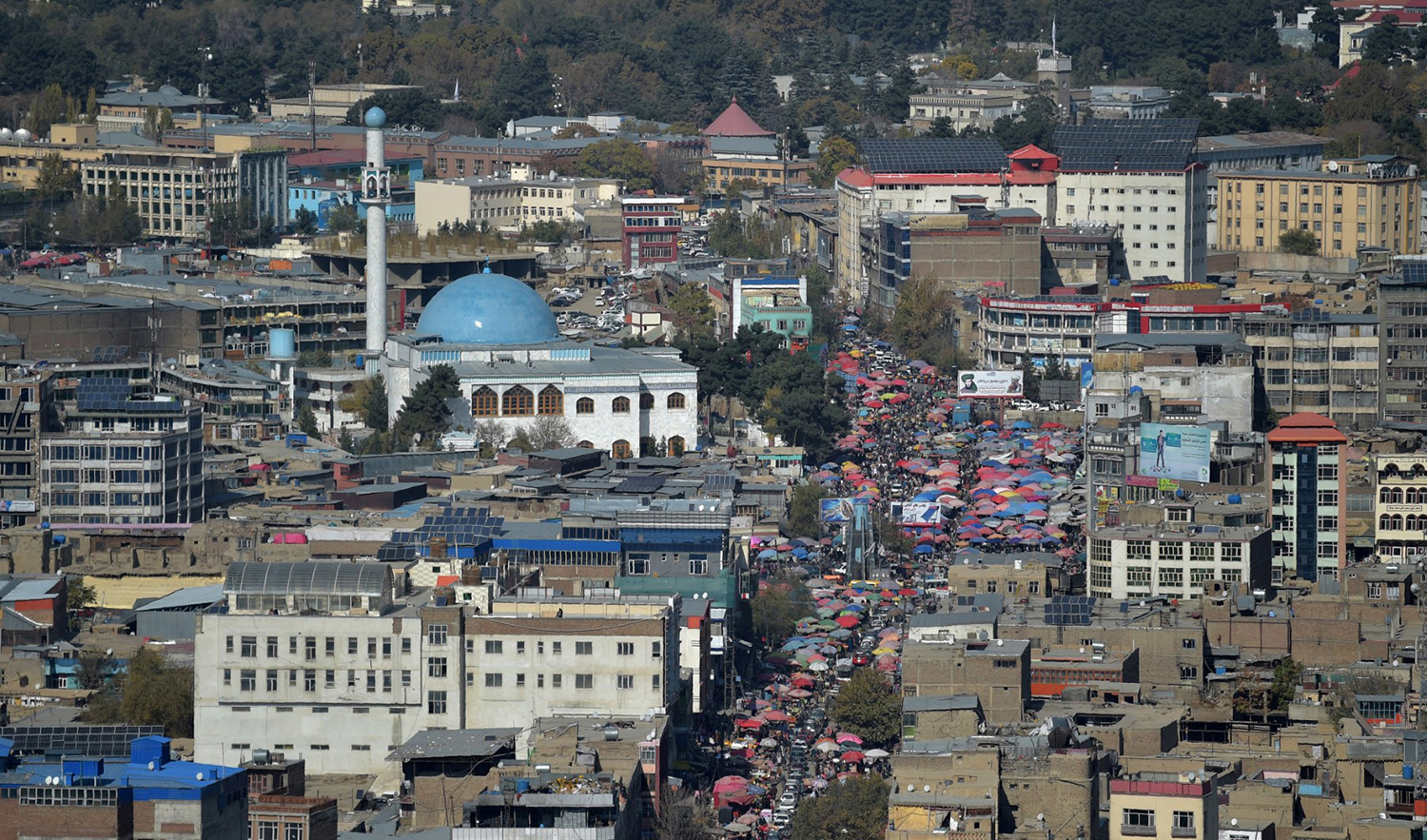 A general view of the Pul-e-Khishti Mosque is pictured in Kabul, Afghanistan, on November 8, 2021. (AFP/File)