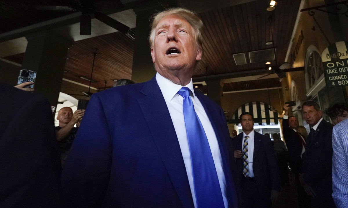 Former President Donald Trump visits Café du Monde in New Orleans, Tuesday, July 25, 2023. (AP)