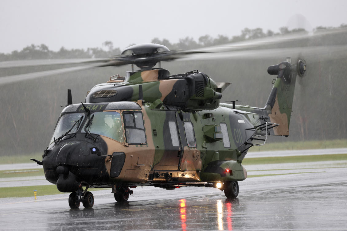 Australia had earlier announced it will replace its fleet of aging Taipan helicopters with US-made Black Hawks. (ADF via AP)