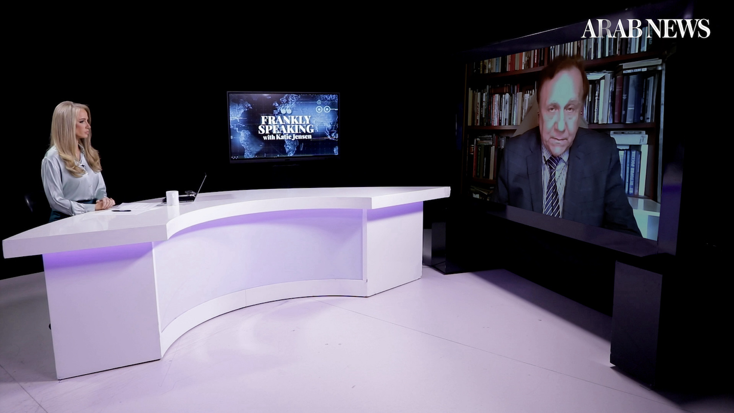 Andrey Baklanov, a Russian diplomat and former ambassador to Saudi Arabia, speaks to Frankly Speaking host Katie Jensen. (AN photo)