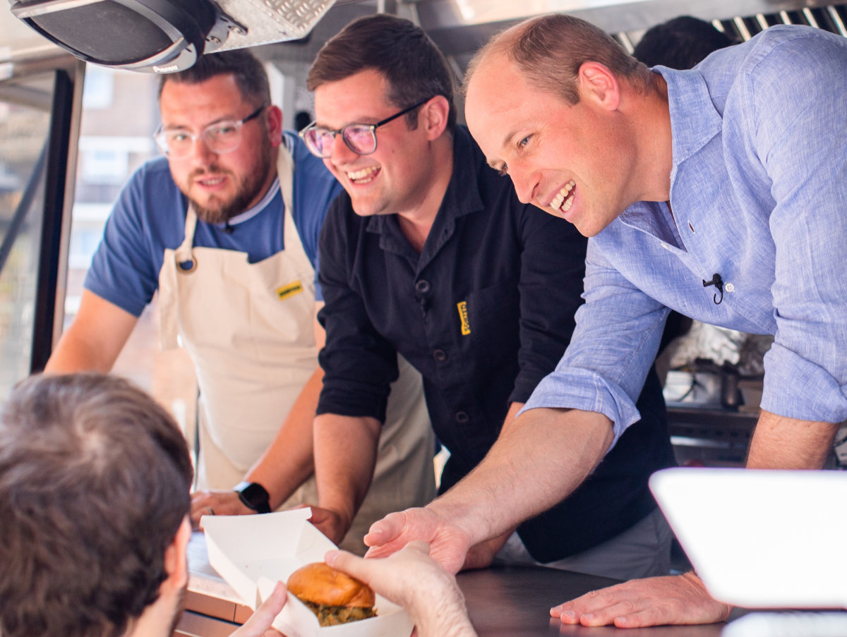 Burger king: Prince William serves up food to surprised diners