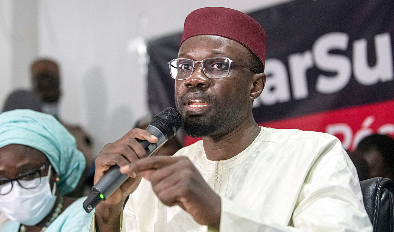 Senegal’s opposition leader Ousmane is accused of plotting an insurrection, criminal conspiracy and other offences, charges that he denies. (AP/File)