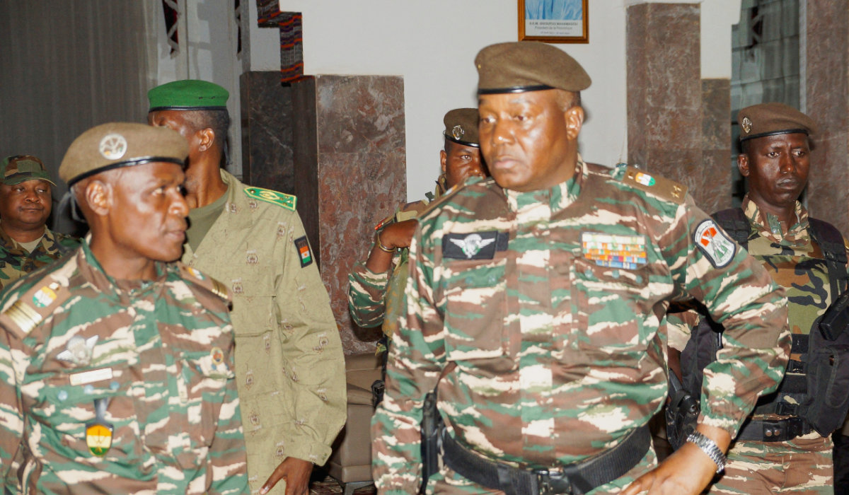General Abdourahmane Tiani, who was declared as the new head of state of Niger by leaders of a coup, arrives to meet with ministers in Niamey, Niger July 28, 2023. (REUTERS)